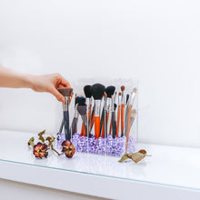 Load image into Gallery viewer, Makeup brush holder with Purple Crystal Beads