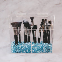 Load image into Gallery viewer, Makeup brush Holder with Blue crystal beads