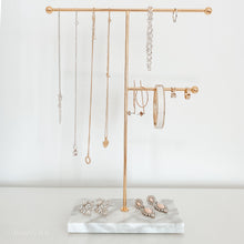 Load image into Gallery viewer, Marble & Gold Jewellery Stand