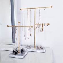 Load image into Gallery viewer, Marble &amp; Gold Jewellery Stand

