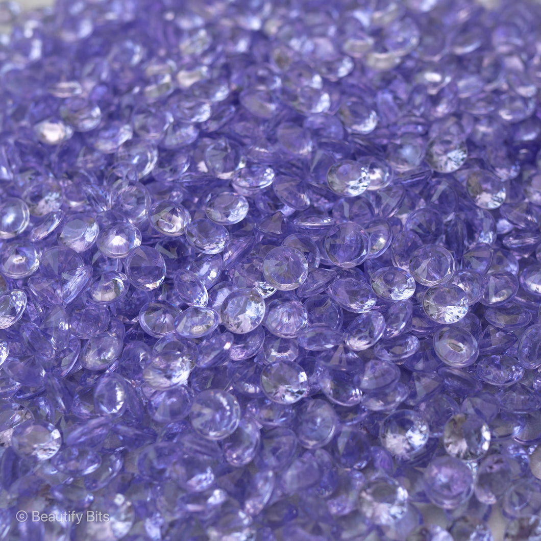 Close up of Purple diamond acrylic beads