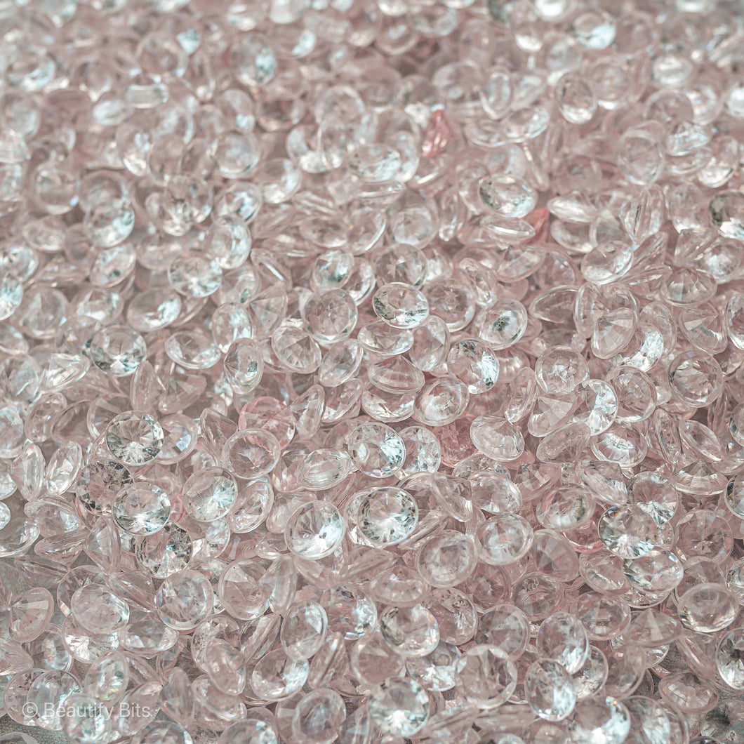 Light Pink Acrylic Diamond Beads
