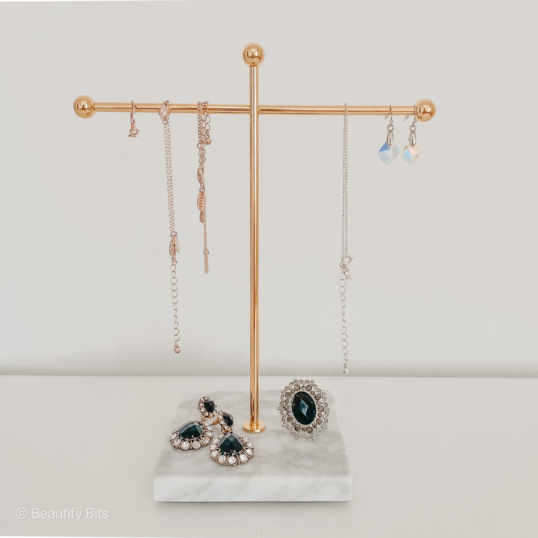 Marble & Gold Jewellery Stand
